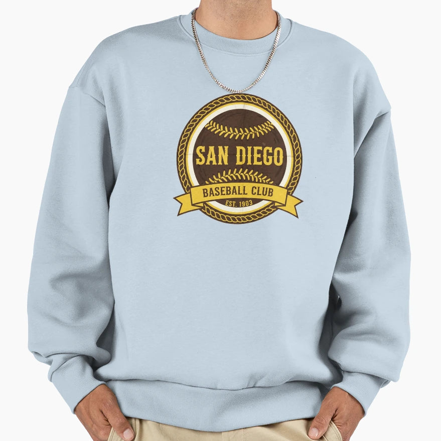 San Diego Baseball White Sweatshirt - Custom Art Print for Adults - T-Shirt, Sweatshirt, Hoodie