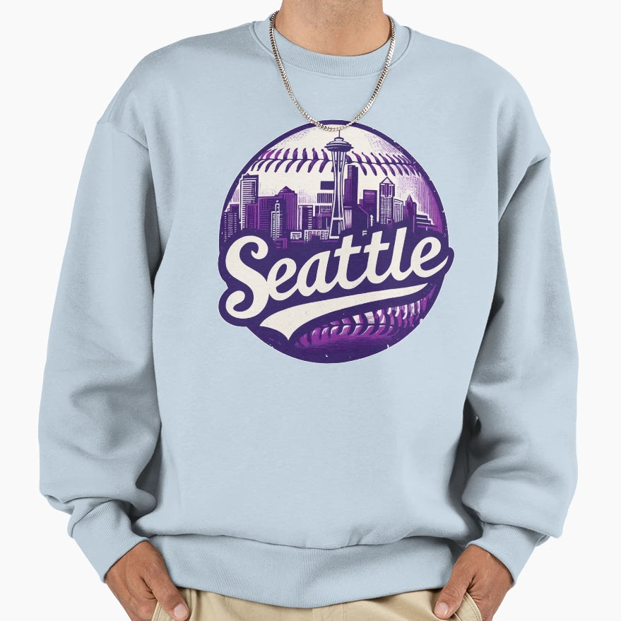 Seattle City Baseball Sweatshirt - Aesthetic Graphic for Adults - T-Shirt, Sweatshirt, Hoodie