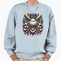 Baseball American Flag Sweatshirt - Unique Graphic Unisex - T-Shirt, Sweatshirt, Hoodie