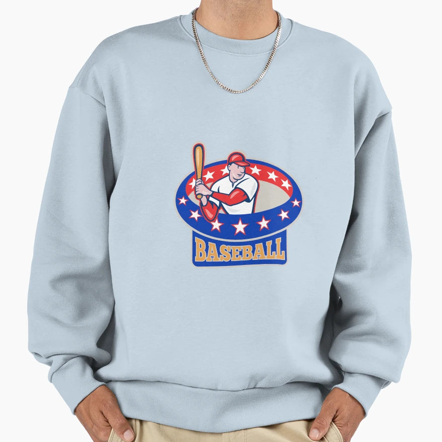 American Baseball Player Batting Sweatshirt - Minimalist Print Unisex - T-Shirt, Sweatshirt, Hoodie