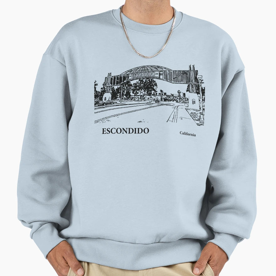 Escondido California Sweatshirt - Custom Art Print Men Women - T-Shirt, Sweatshirt, Hoodie