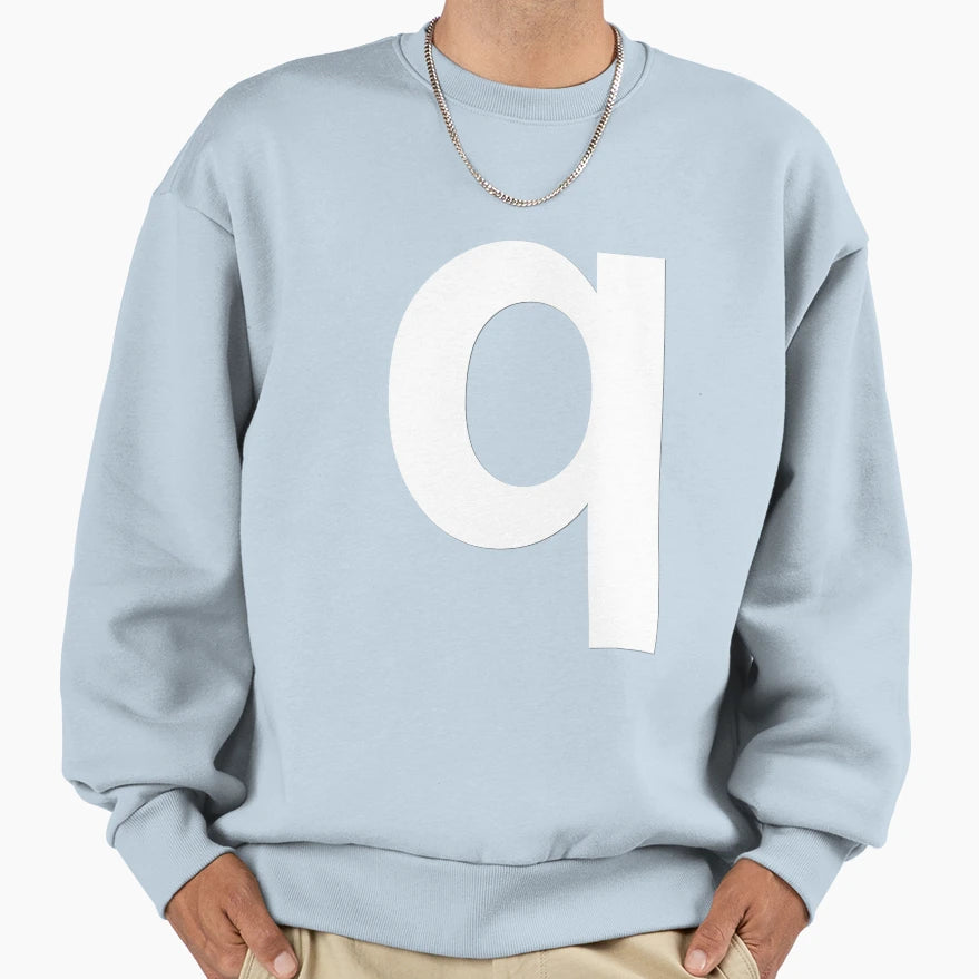 Q White Sweatshirt - Fun Novelty Design for Adults - T-Shirt, Sweatshirt, Hoodie