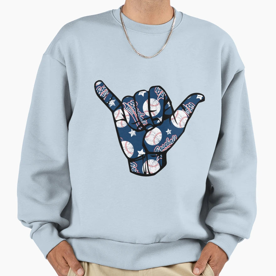 Baseball Hand Sign Sweatshirt - Novelty Apparel for Adults - T-Shirt, Sweatshirt, Hoodie