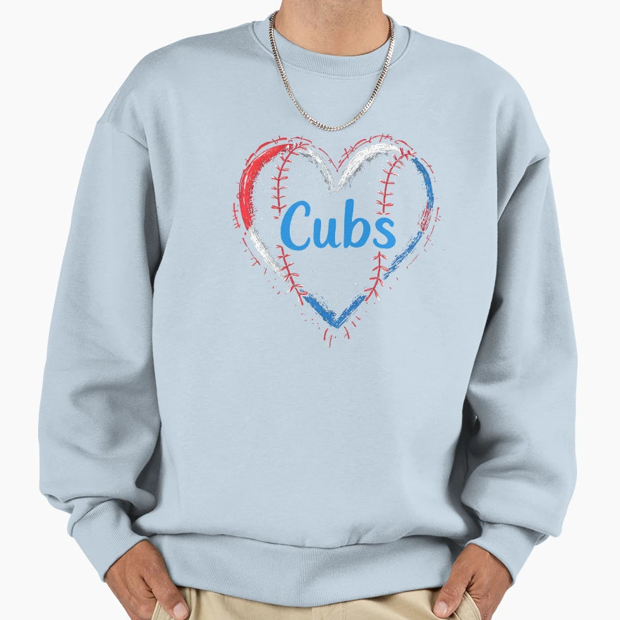 Baseball Love Heart Bold Sports Sweatshirt - Custom Art Print Unisex - T-Shirt, Sweatshirt, Hoodie