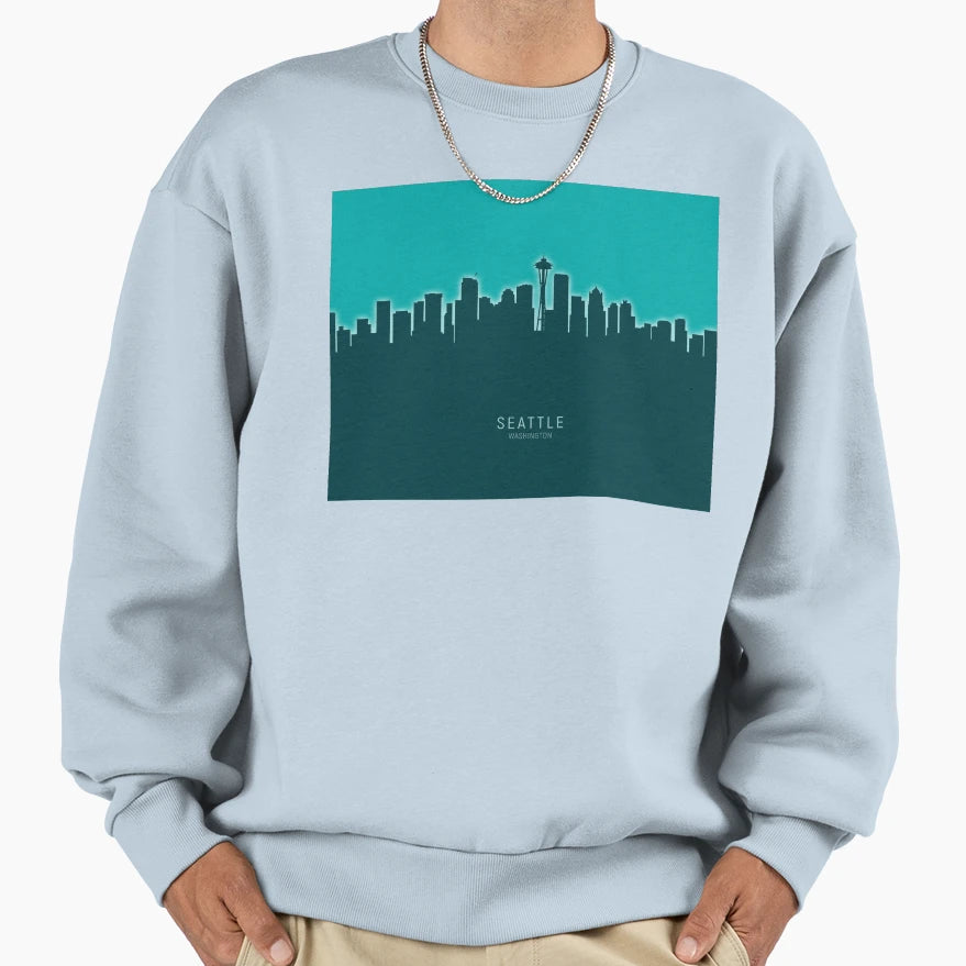 Seattle Washington Skyline Sweatshirt - Casual Everyday Wear Men Women - T-Shirt, Sweatshirt, Hoodie