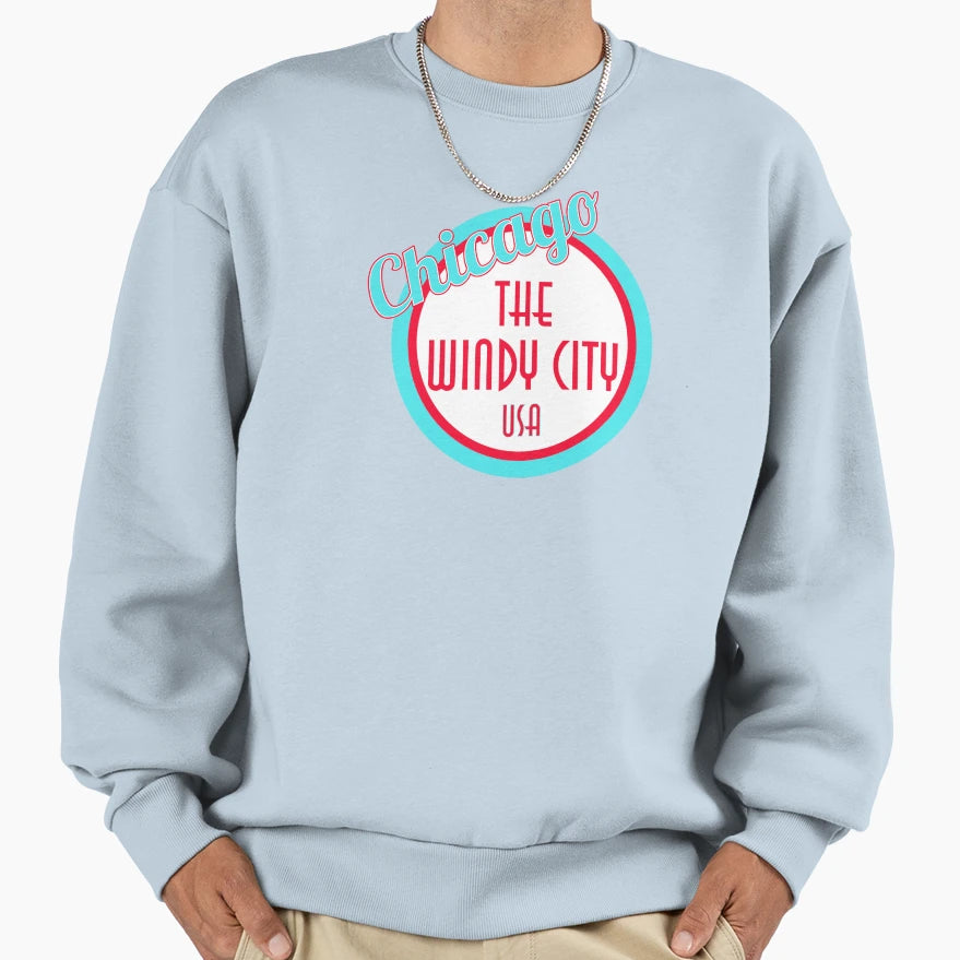 Chicago Windy City Sweatshirt - Graphic Print Unisex - T-Shirt, Sweatshirt, Hoodie