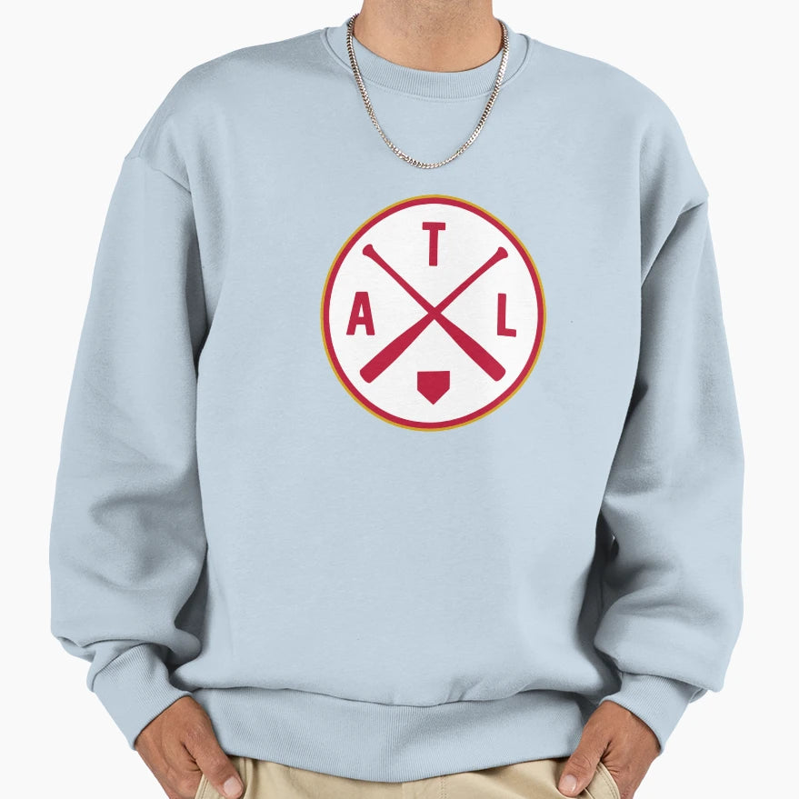 Atlanta Baseball Bat Atl Patch Sweatshirt - Novelty Apparel Unisex - T-Shirt, Sweatshirt, Hoodie
