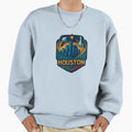 Houston Travel Guide Space Sweatshirt - Aesthetic Graphic for Adults - T-Shirt, Sweatshirt, Hoodie