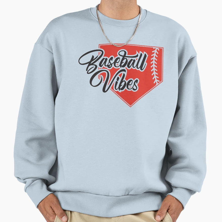 Baseball Vibes Sweatshirt - Unique Graphic Men Women - T-Shirt, Sweatshirt, Hoodie
