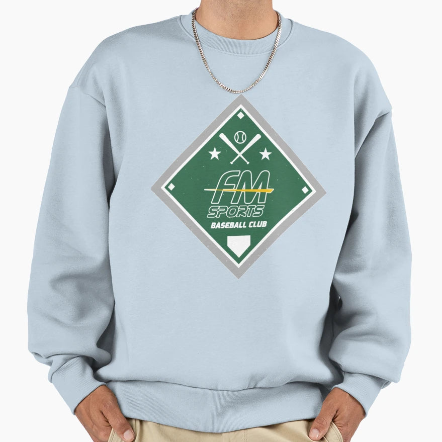 Fm Sports Baseball Diamond Sweatshirt - Casual Everyday Wear Unisex - T-Shirt, Sweatshirt, Hoodie