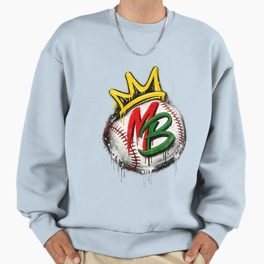 Spray Paint Baseball Crown Mb Sweatshirt - Graphic Print for Adults - T-Shirt, Sweatshirt, Hoodie