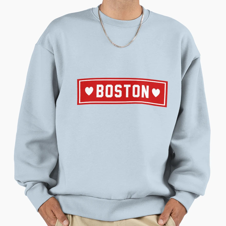 Boston Hearts Sweatshirt - Trendy Graphic for Adults - T-Shirt, Sweatshirt, Hoodie