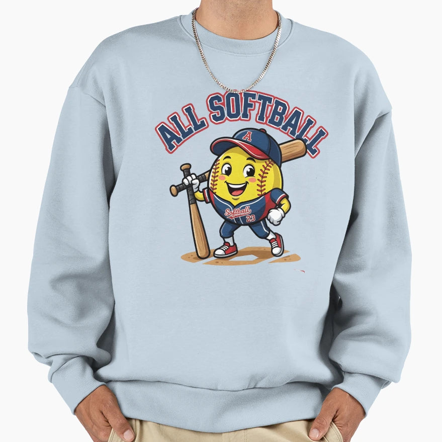All Softball All Time Game Day Sweatshirt - Aesthetic Graphic Men Women - T-Shirt, Sweatshirt, Hoodie