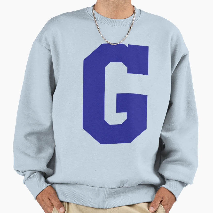 Alphabet Blue G Sports Letter G Sweatshirt - Graphic Print Unisex - T-Shirt, Sweatshirt, Hoodie