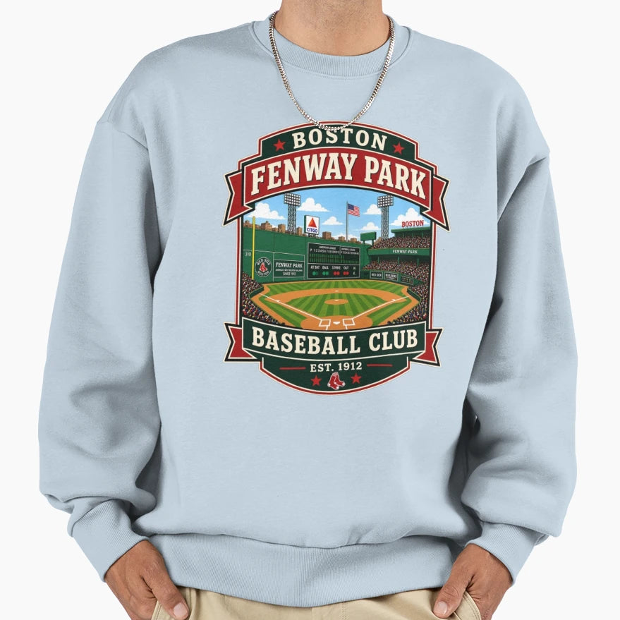 Boston Fenway Park Baseball Badge Ballpark T-Shirt - Graphic Print Unisex - T-Shirt, Sweatshirt, Hoodie