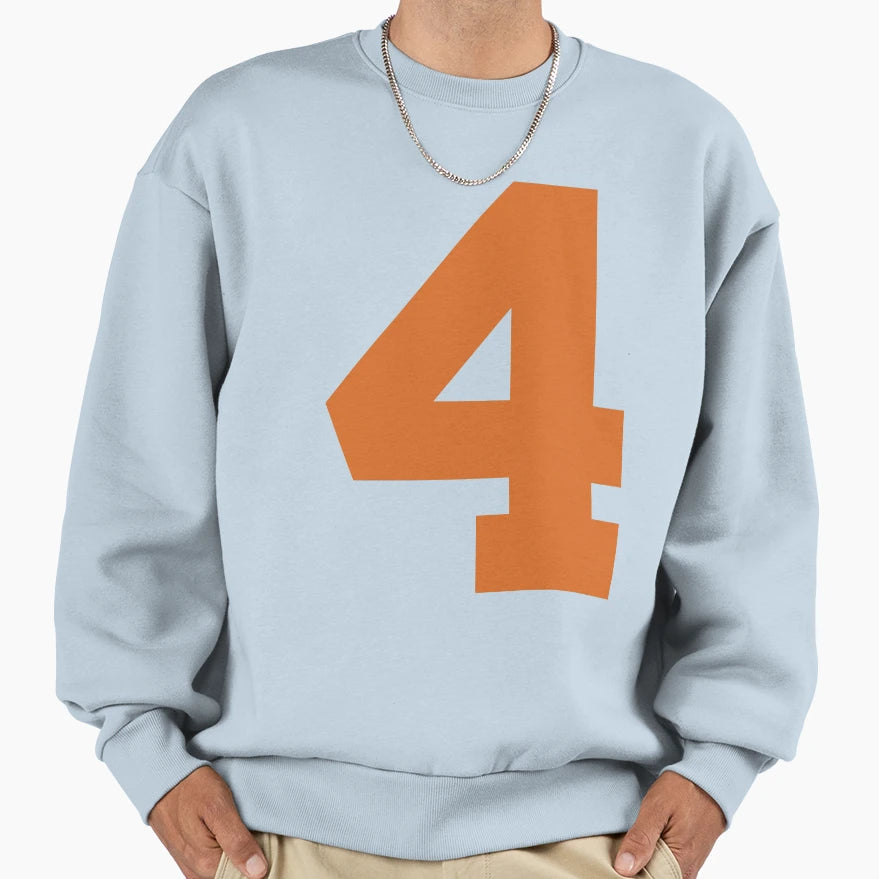 Number 4 Orange Six Sports Number 4 Sweatshirt - Minimalist Print Men Women - T-Shirt, Sweatshirt, Hoodie