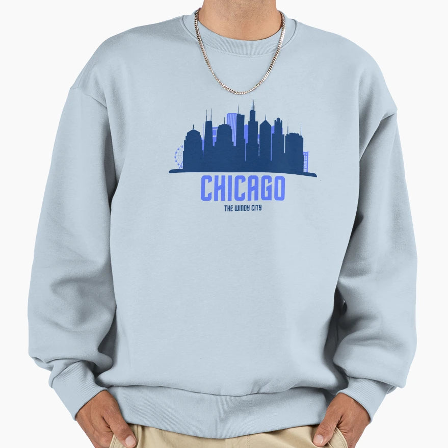 Chicago Windy City Sweatshirt - Casual Everyday Wear for Adults - T-Shirt, Sweatshirt, Hoodie