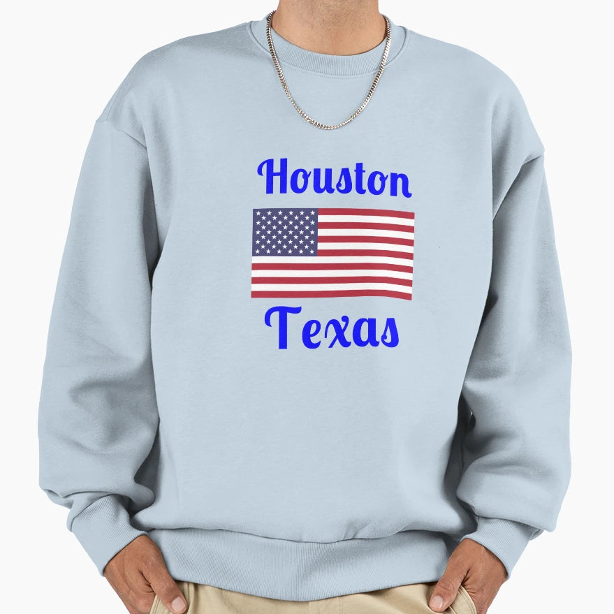 Houston Texas Sweatshirt - Aesthetic Graphic Men Women - T-Shirt, Sweatshirt, Hoodie