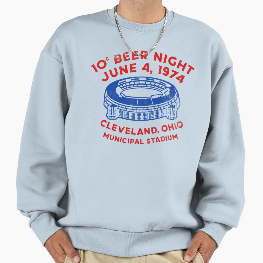 Municipal Stadium 10 Cent Beer Sweatshirt - Novelty Apparel Men Women - T-Shirt, Sweatshirt, Hoodie