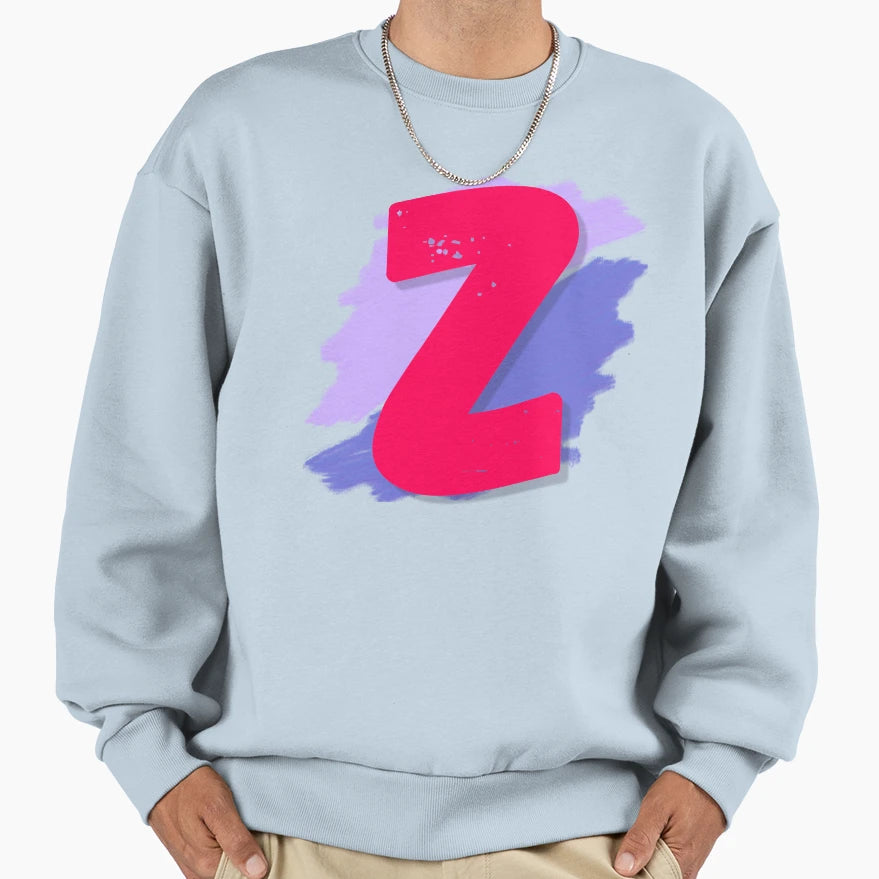 Letter Z Sweatshirt - Minimalist Print Men Women - T-Shirt, Sweatshirt, Hoodie