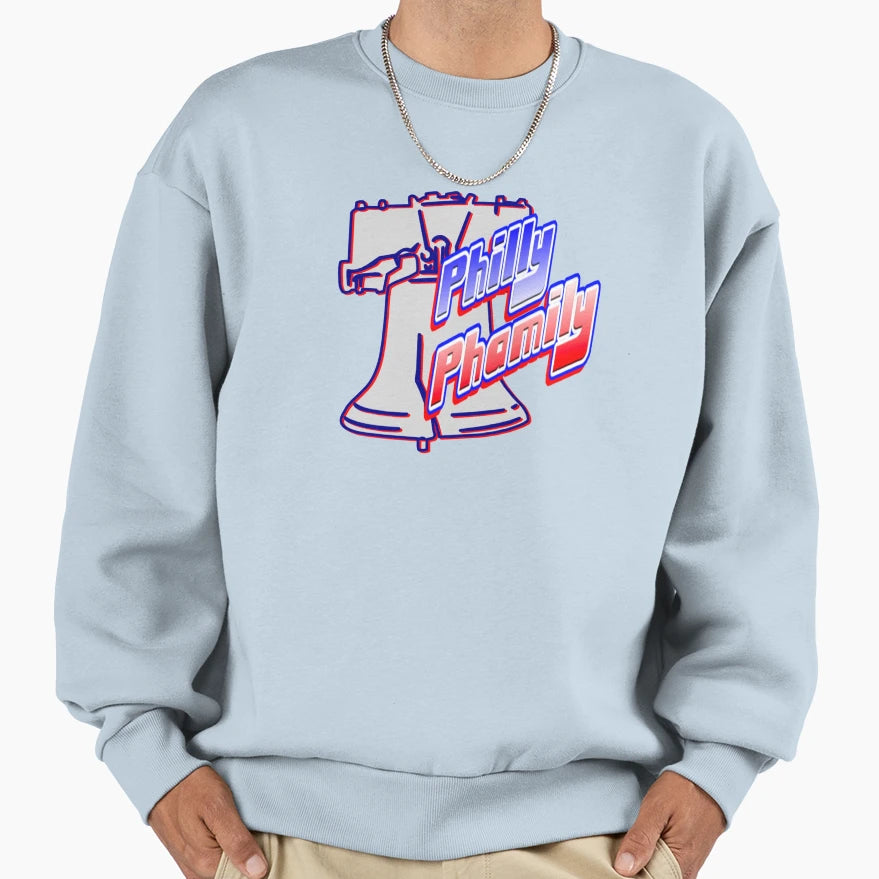 Philly Phamily W Liberty Bell Sweatshirt - Aesthetic Graphic for Adults - T-Shirt, Sweatshirt, Hoodie
