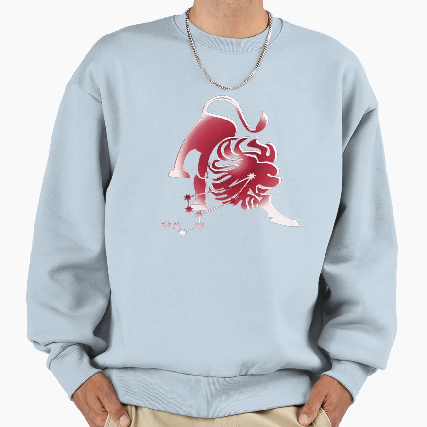 Zodiac Sign Leo Red Sweatshirt - Unique Graphic Unisex - T-Shirt, Sweatshirt, Hoodie
