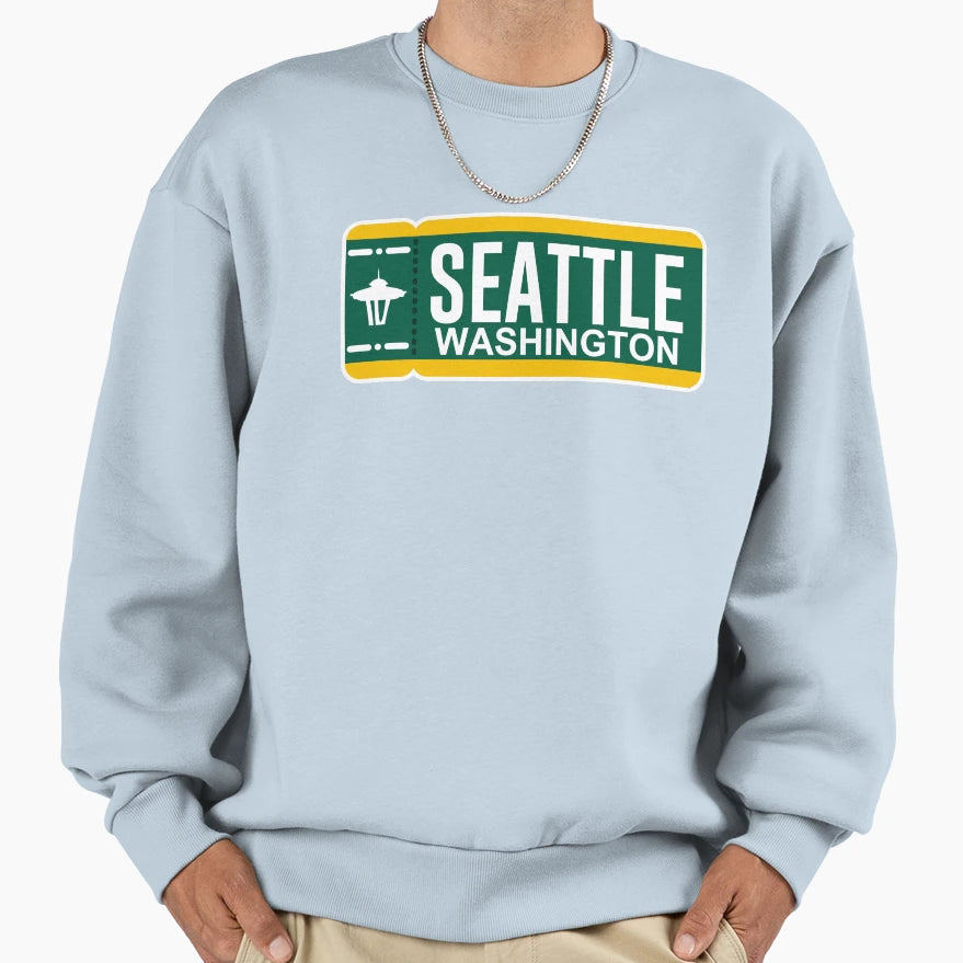 Seattle Ticket Throwback 2 Sweatshirt - Minimalist Print Men Women - T-Shirt, Sweatshirt, Hoodie