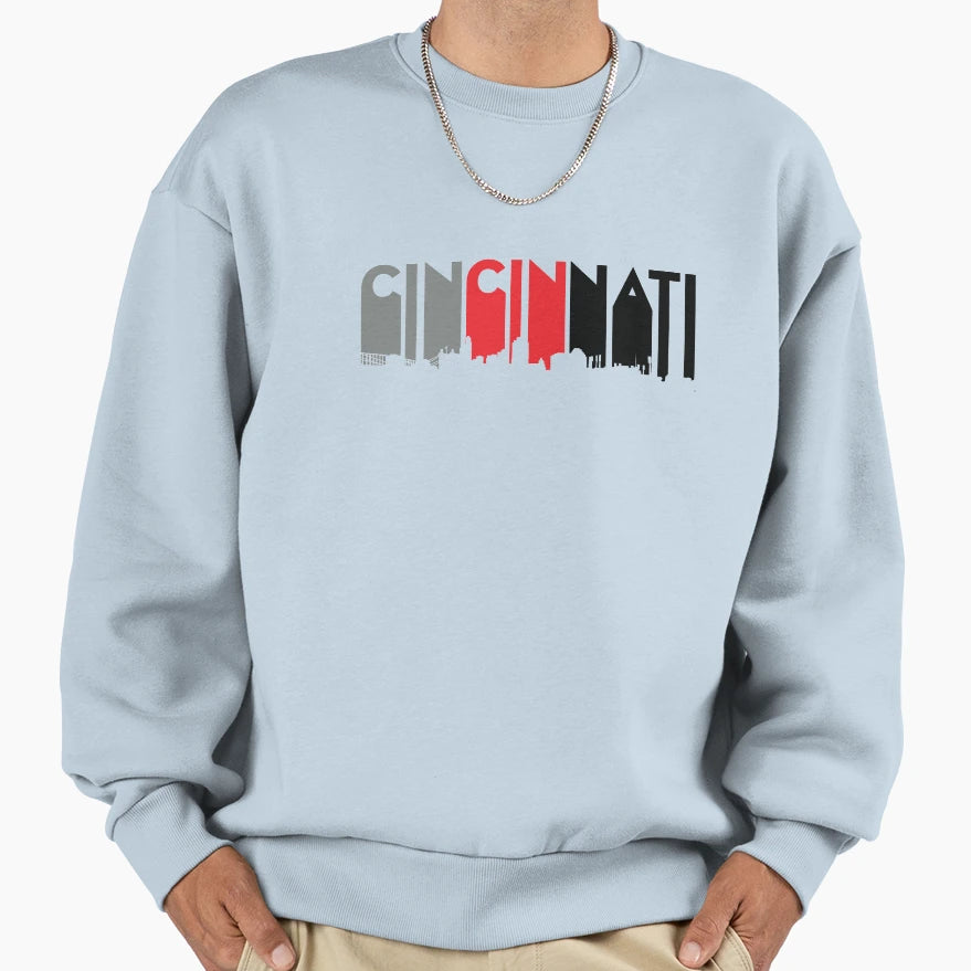 Cincinnati Skyline Sweatshirt - Casual Everyday Wear for Adults - T-Shirt, Sweatshirt, Hoodie