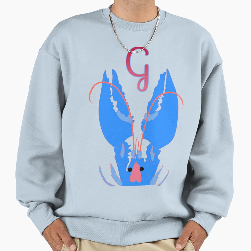 Blue Lobster Personalized Letter G Sweatshirt - Custom Art Print Unisex - T-Shirt, Sweatshirt, Hoodie