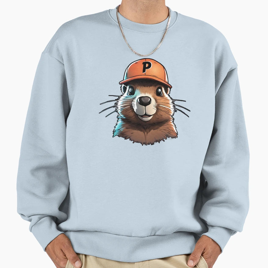 Phil Groundhog Hat Sweatshirt - Unique Graphic for Adults - T-Shirt, Sweatshirt, Hoodie