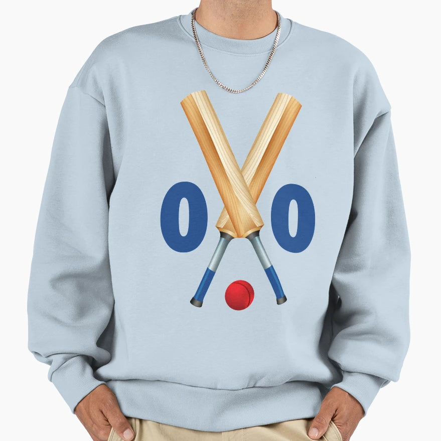 Cricket Number 00 Zero Bats And Ball Sweatshirt - Streetwear Style Unisex - T-Shirt, Sweatshirt, Hoodie
