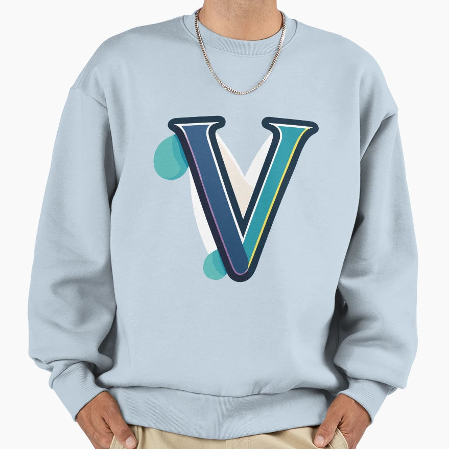 Big V Letter Big V Letter Big V Sweatshirt - Streetwear Style for Adults - T-Shirt, Sweatshirt, Hoodie