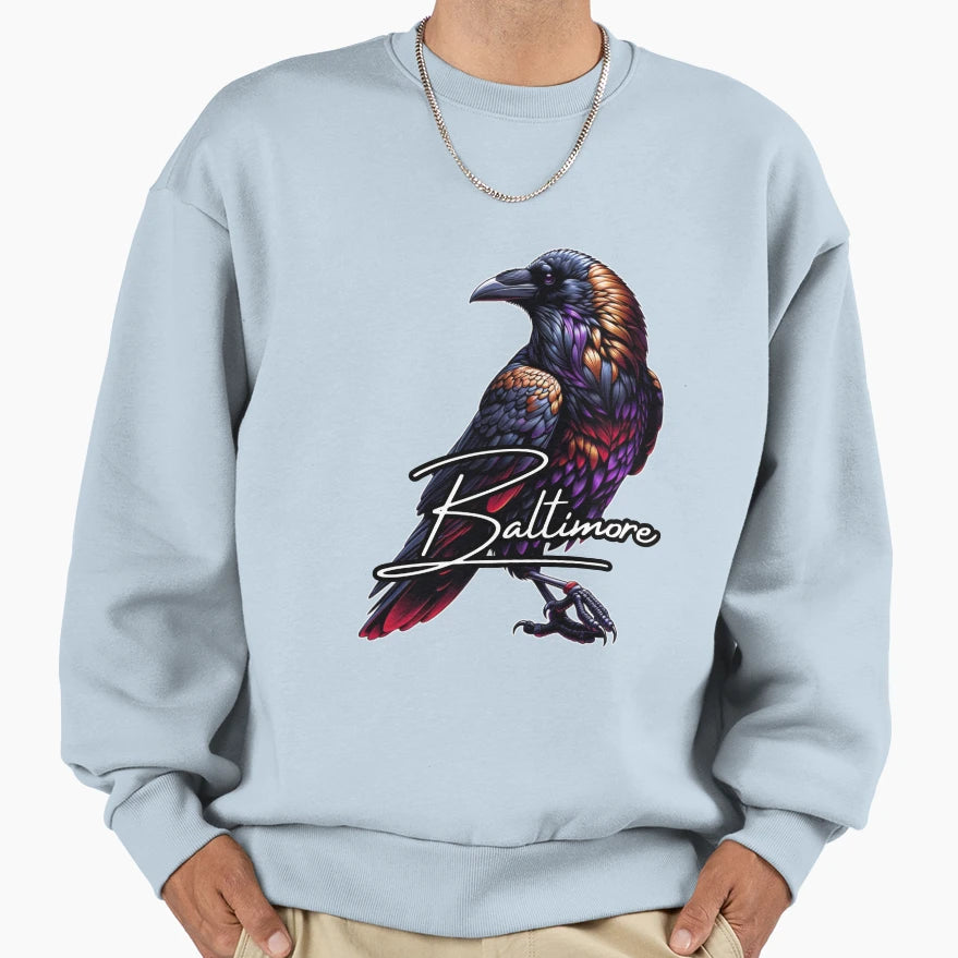 Baltimore Raven Sweatshirt - Casual Everyday Wear Unisex - T-Shirt, Sweatshirt, Hoodie