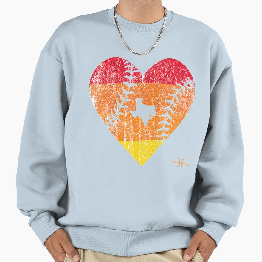 Houston Heart Sweatshirt - Aesthetic Graphic Men Women - T-Shirt, Sweatshirt, Hoodie