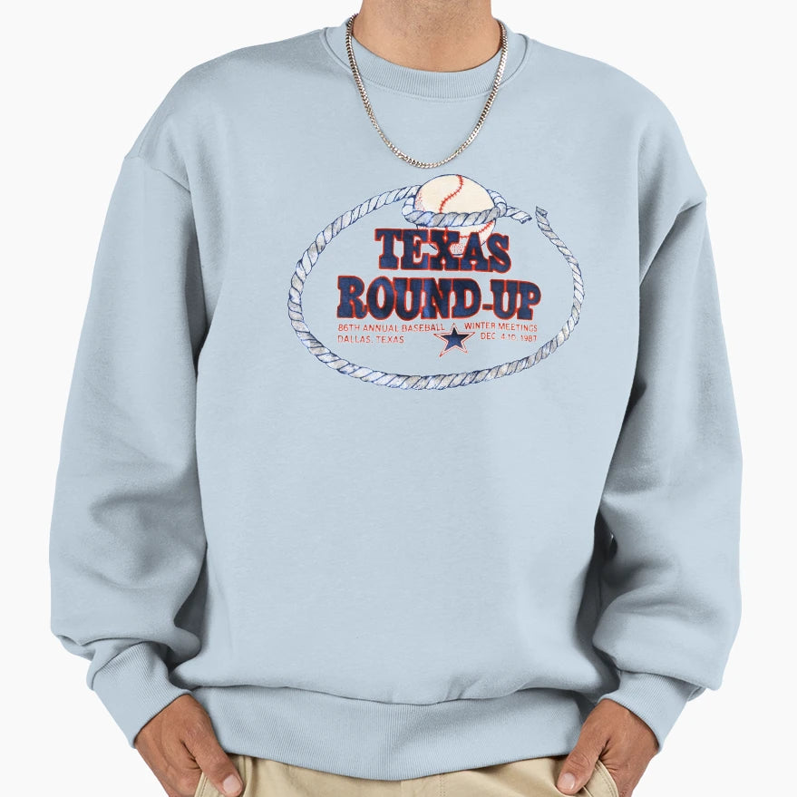 Texas Round Up Baseball Winter Sweatshirt - Streetwear Style Unisex - T-Shirt, Sweatshirt, Hoodie