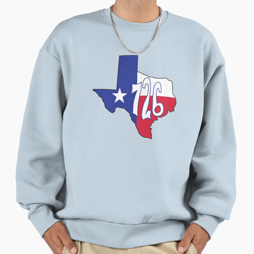 Hand Drawn Texas Flag 726 Area Sweatshirt - Custom Art Print for Adults - T-Shirt, Sweatshirt, Hoodie