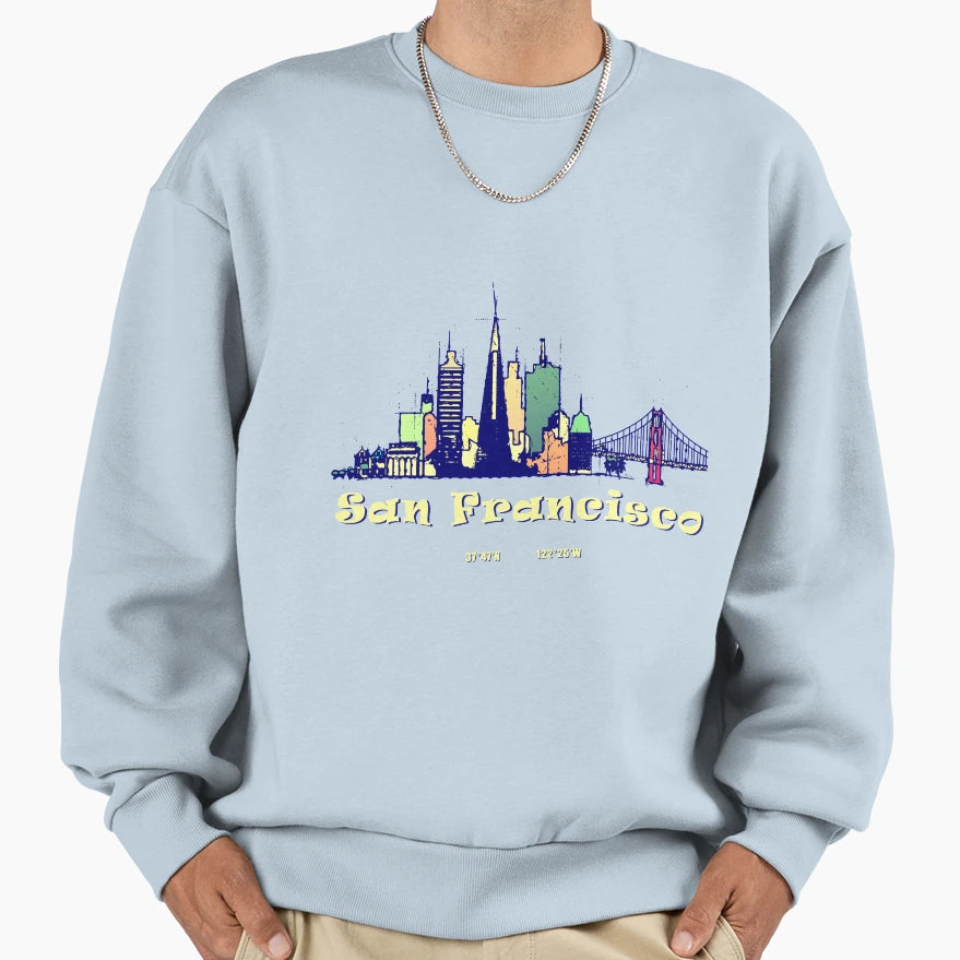San Francisco Colorful Modern Sweatshirt - Custom Art Print Men Women - T-Shirt, Sweatshirt, Hoodie