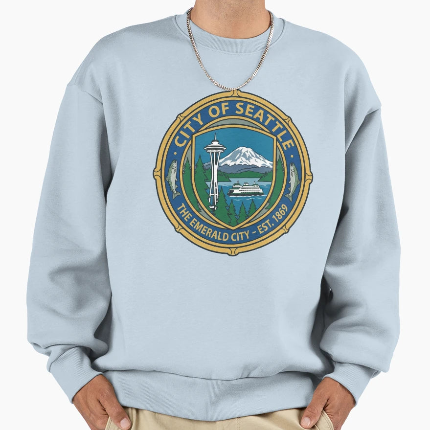 Seattle Emerald City Space Needle Sweatshirt - Streetwear Style Unisex - T-Shirt, Sweatshirt, Hoodie