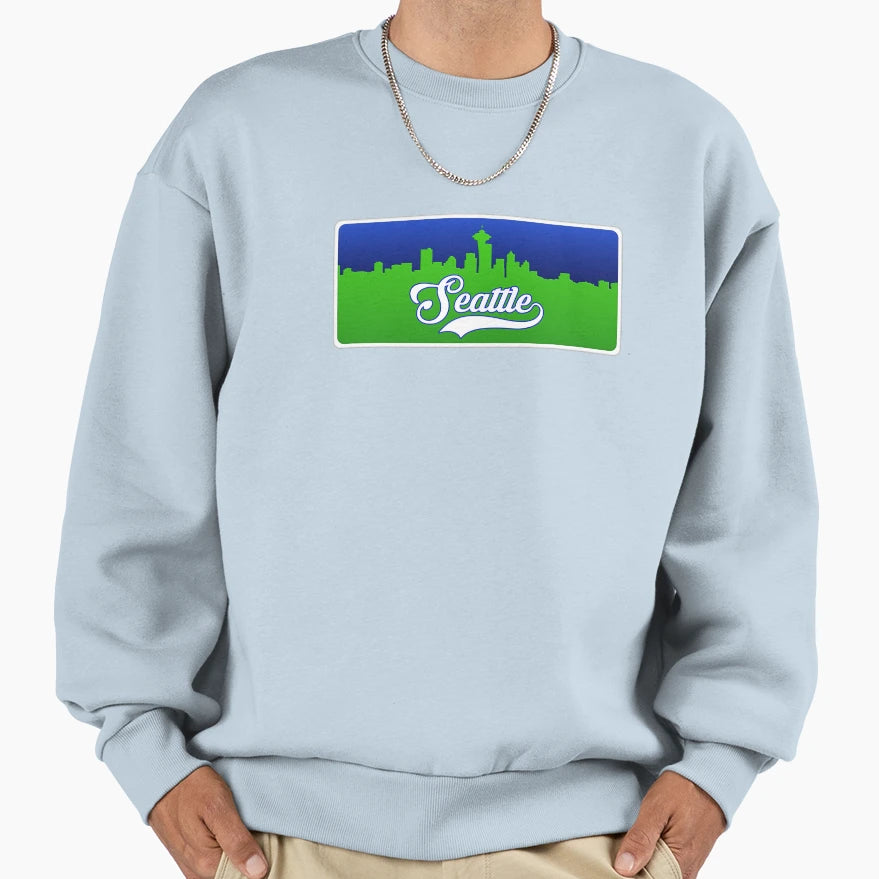 Seattle Football Skyline Sweatshirt - Custom Art Print for Adults - T-Shirt, Sweatshirt, Hoodie