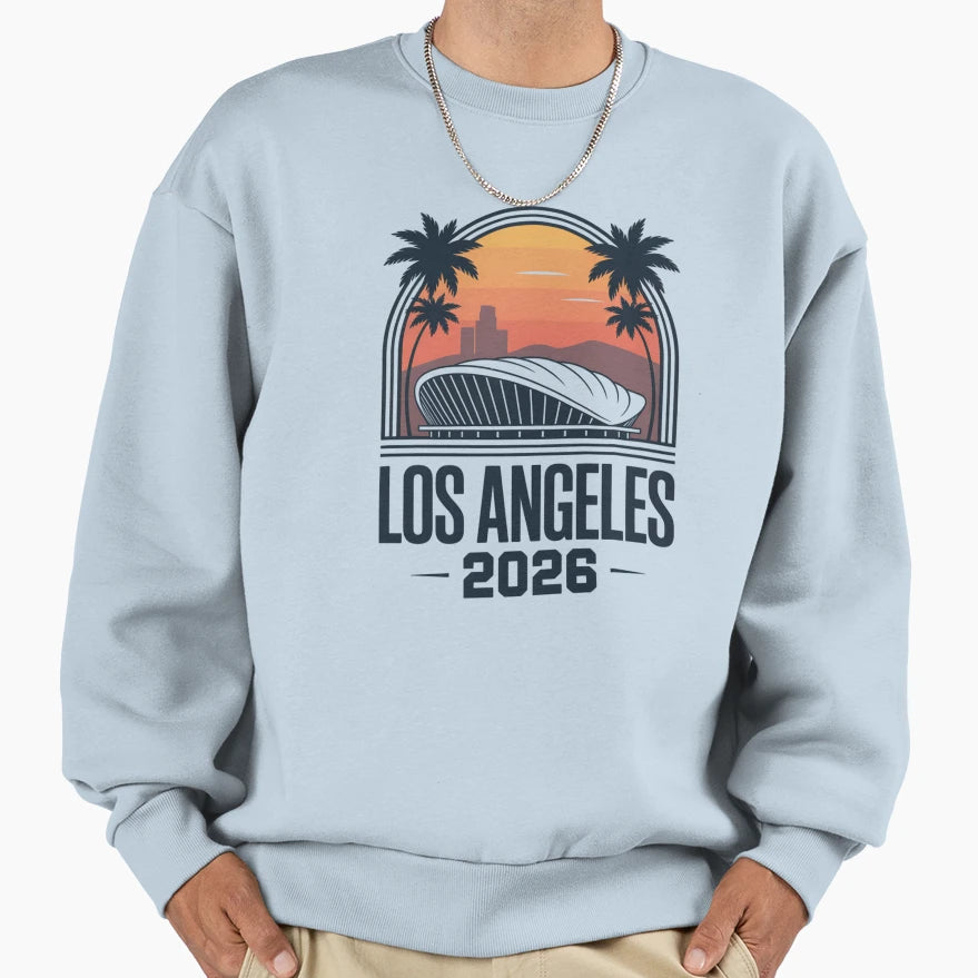 Los Angeles 2026 Palm Tree Sunset V15 T-Shirt - Graphic Print for Adults - T-Shirt, Sweatshirt, Hoodie