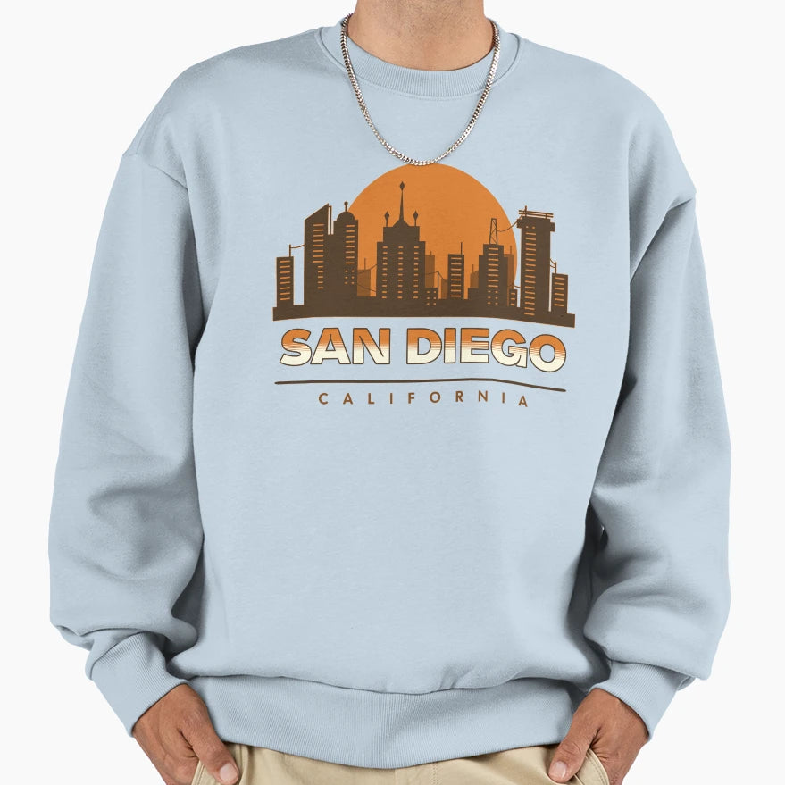 San Diego California Cityscape Sd Wave Sweatshirt - Novelty Apparel Unisex - T-Shirt, Sweatshirt, Hoodie