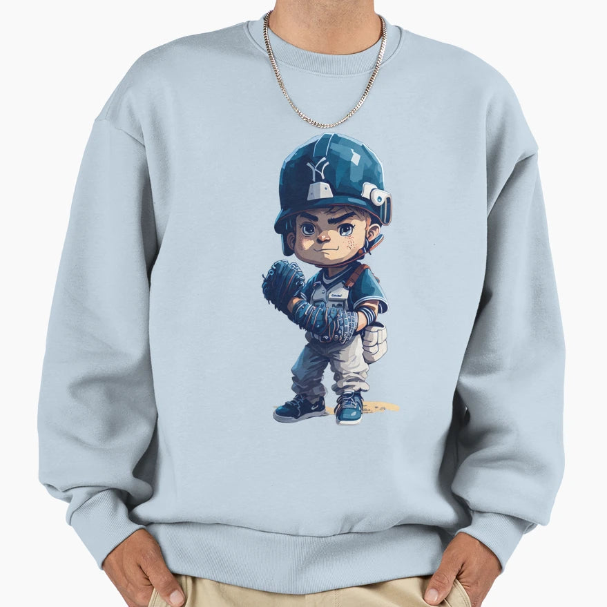 Tiny Slugger Adorable Baseball Prodigy Sweatshirt - Streetwear Style Unisex - T-Shirt, Sweatshirt, Hoodie
