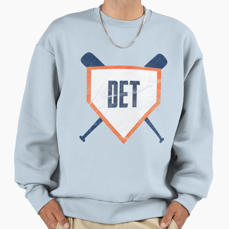 Detroit Abbreviation Baseball Sweatshirt - Minimalist Print for Adults - T-Shirt, Sweatshirt, Hoodie