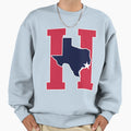 Houston Texas H Town Red Blue Sweatshirt - Trendy Graphic Unisex - T-Shirt, Sweatshirt, Hoodie