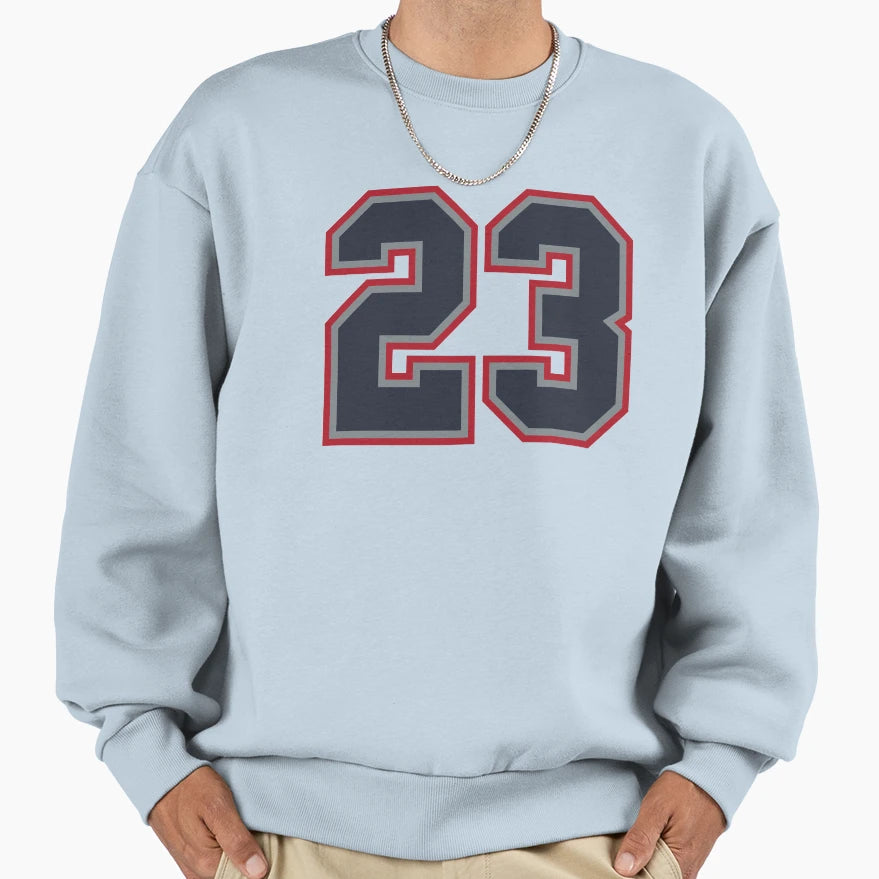 23 Navy Grey Red Sports Number Twenty Sweatshirt - Unique Graphic Unisex - T-Shirt, Sweatshirt, Hoodie