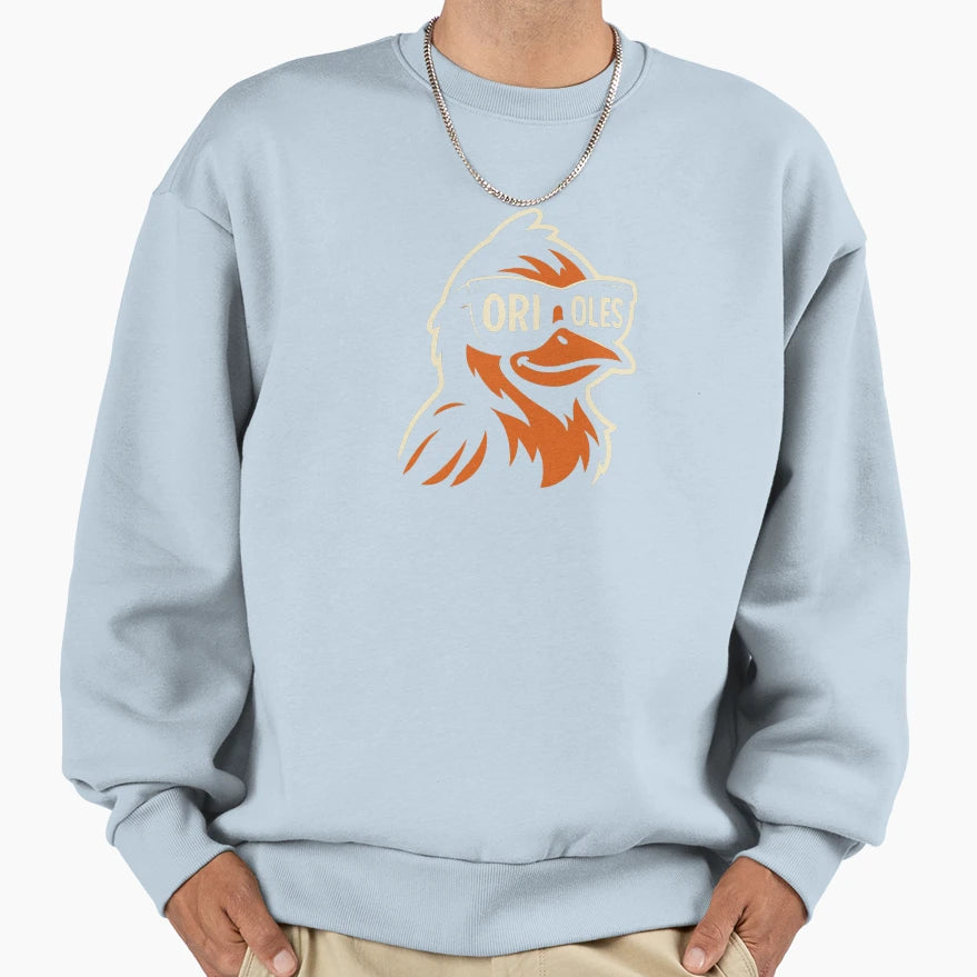 Streetwear Bird Bold Orange Illustration Sweatshirt - Graphic Print Unisex - T-Shirt, Sweatshirt, Hoodie