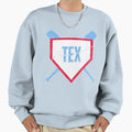 Texas Abbreviation Baseball Home Sweatshirt - Trendy Graphic Men Women - T-Shirt, Sweatshirt, Hoodie