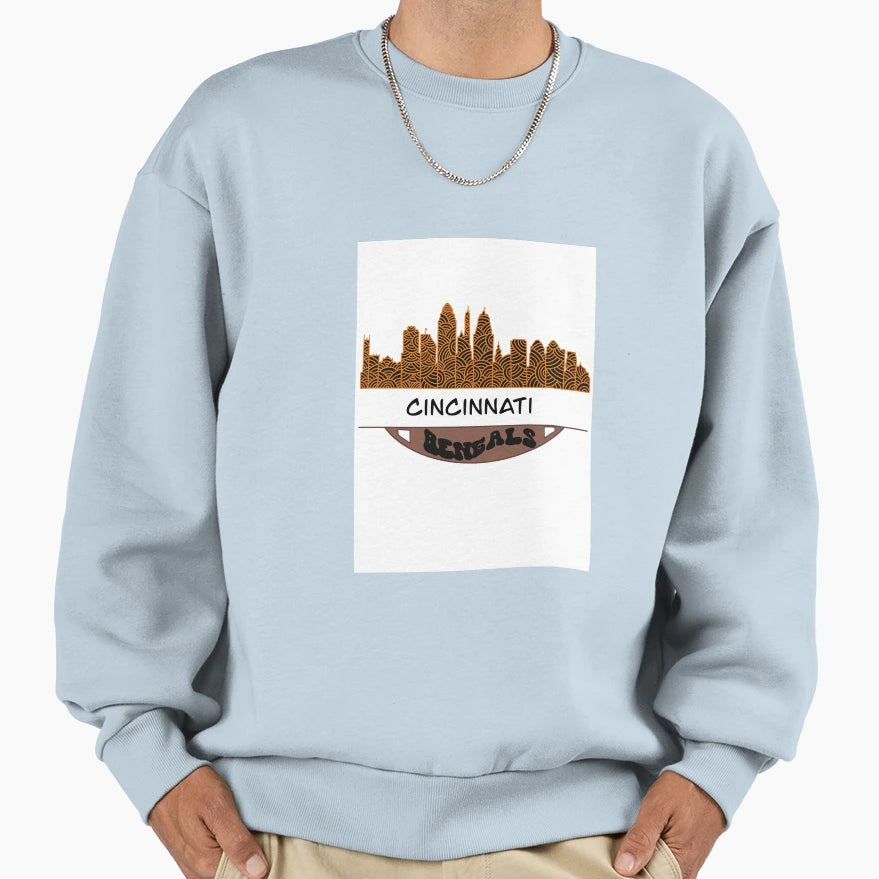 Cincinnati Cityscape Sweatshirt - Unique Graphic for Adults - T-Shirt, Sweatshirt, Hoodie