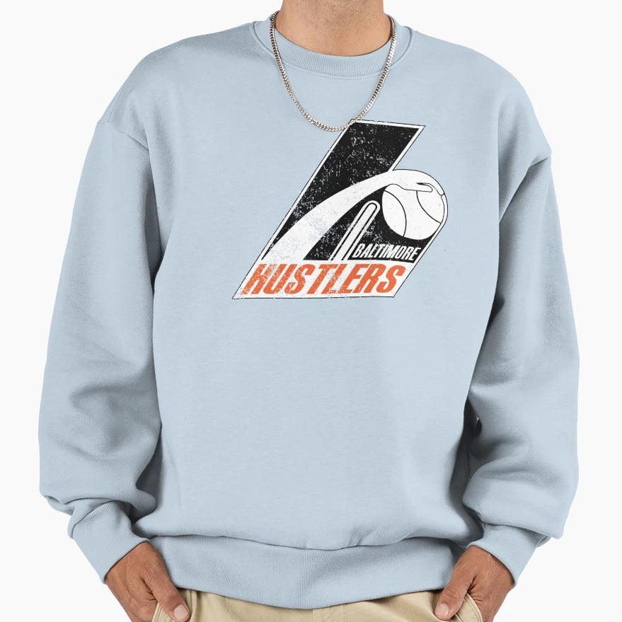 Baltimore Hustlers Distressed Logo Sweatshirt - Graphic Print Men Women - T-Shirt, Sweatshirt, Hoodie