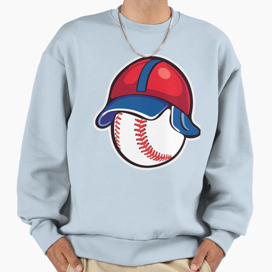 Baseball Ball Mascotte Sweatshirt - Unique Graphic for Adults - T-Shirt, Sweatshirt, Hoodie